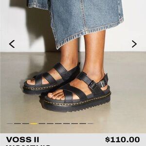 Dr. Martens Voss II Black Platform Sandals